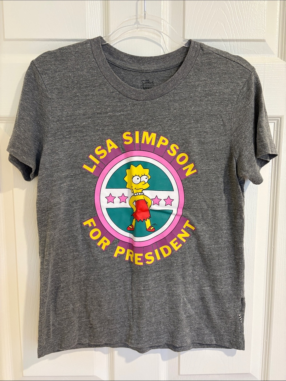 Vans Kids' Gray Lisa Simpson For President Graphic Tee